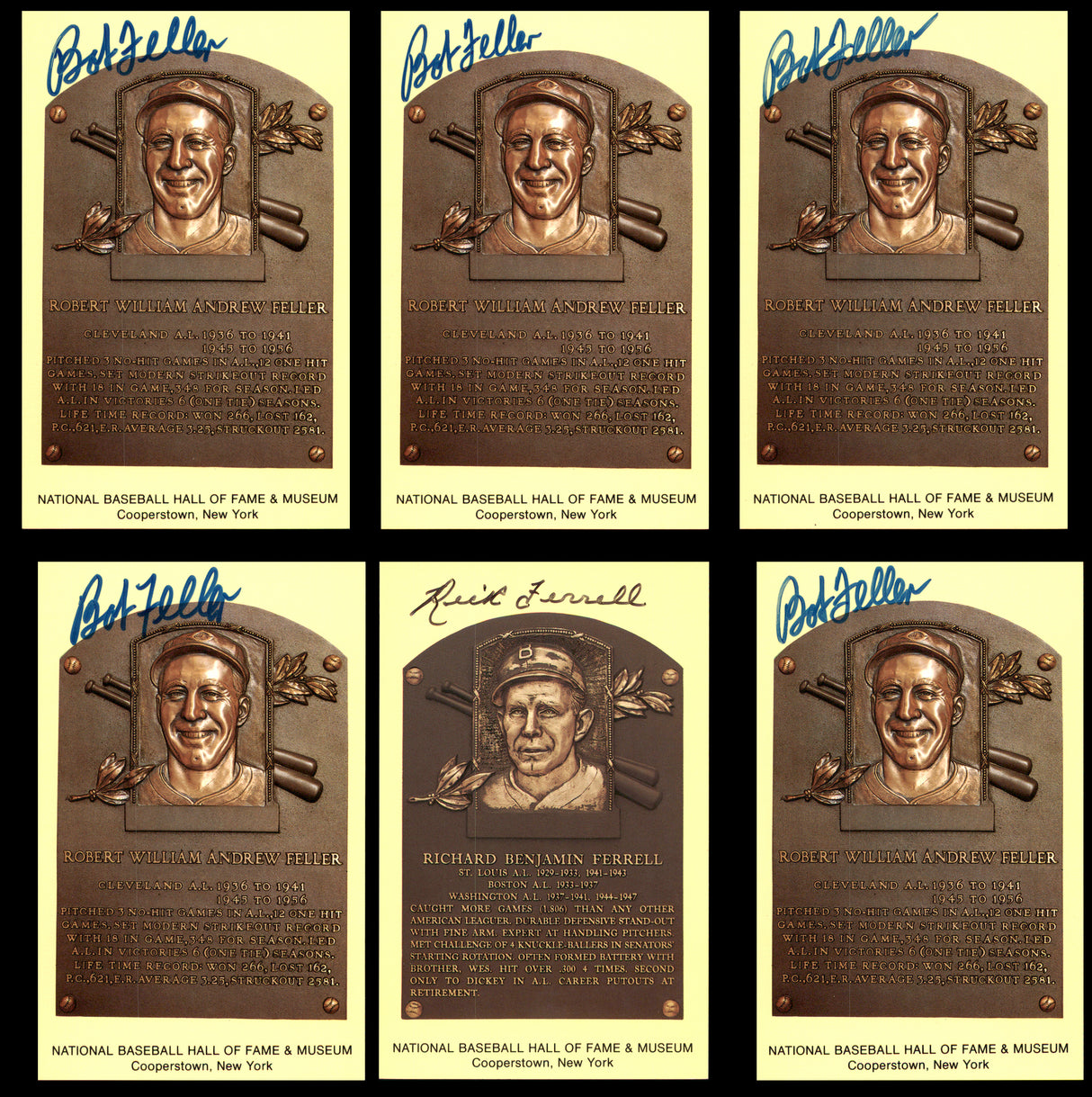 132 Count Lot of Autographed Hall of Fame HOF Plaque Postcards SKU #266582