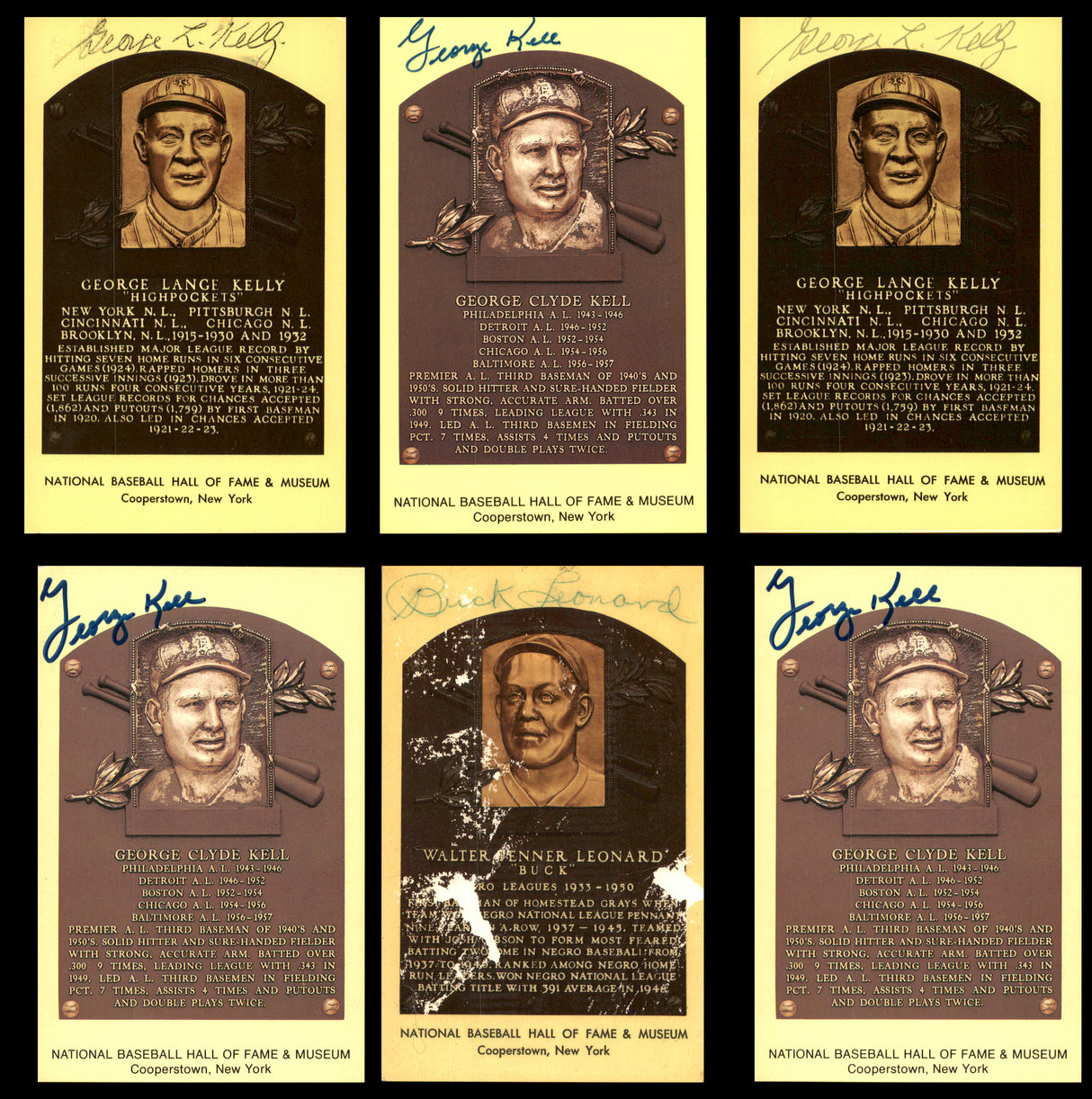 132 Count Lot of Autographed Hall of Fame HOF Plaque Postcards SKU #266582