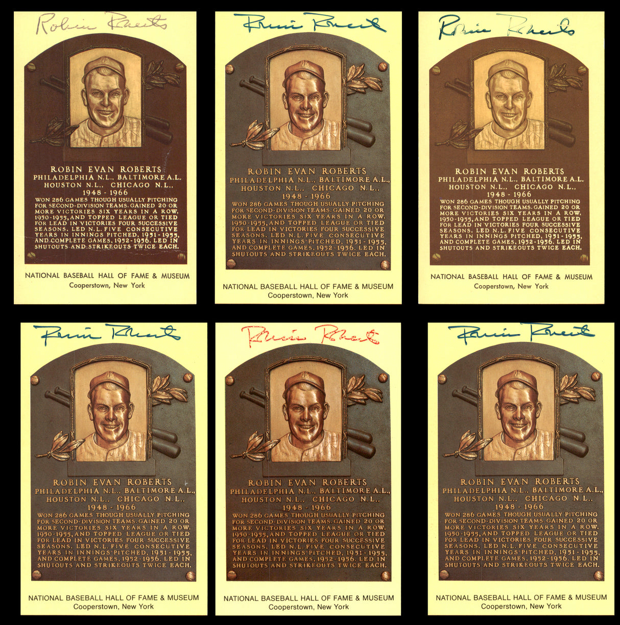 132 Count Lot of Autographed Hall of Fame HOF Plaque Postcards SKU #266582