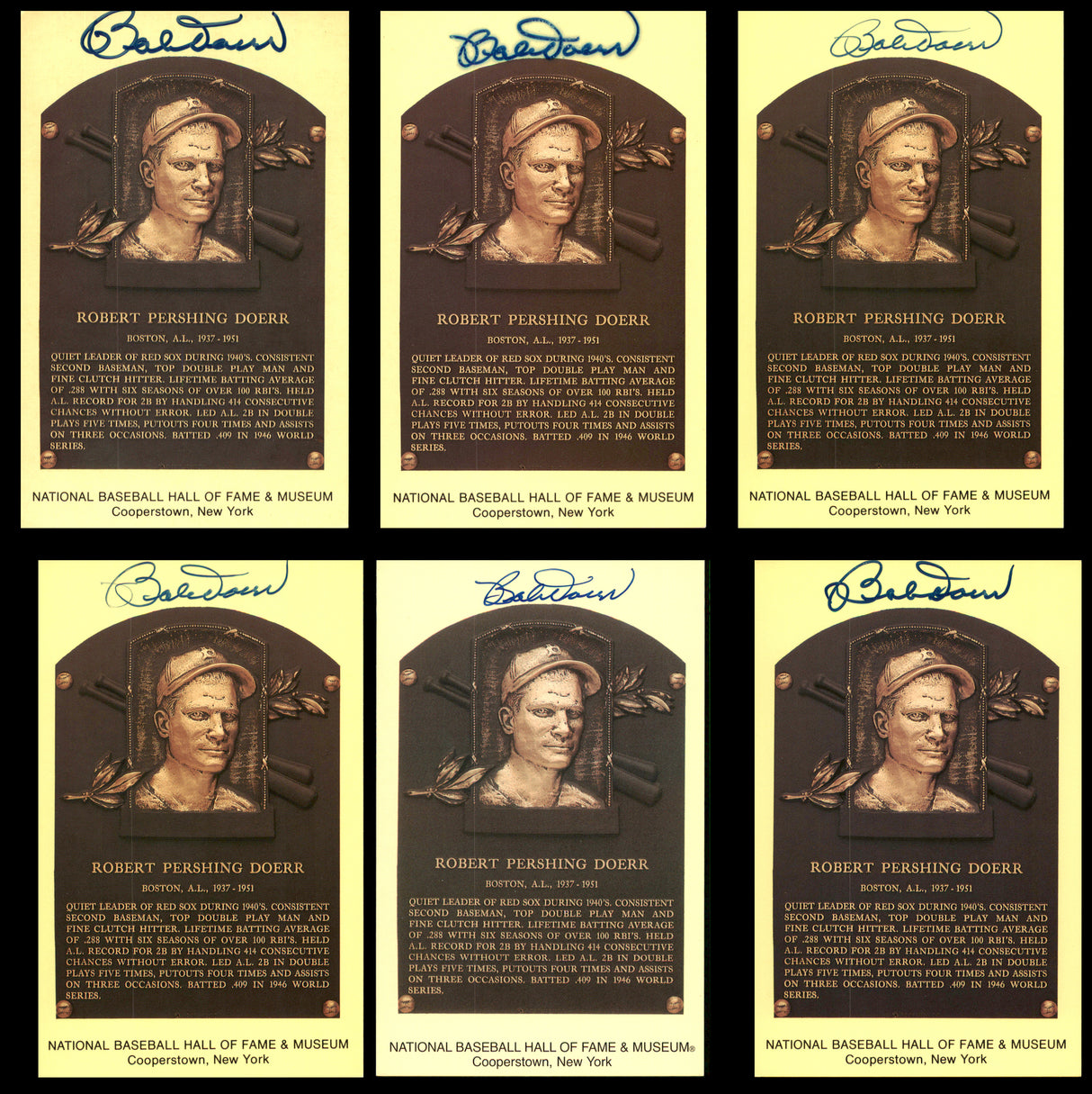 132 Count Lot of Autographed Hall of Fame HOF Plaque Postcards SKU #266582
