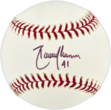 Randy Johnson Autographed Official MLB Baseball New York Yankees "#41" Beckett BAS QR #BK64336