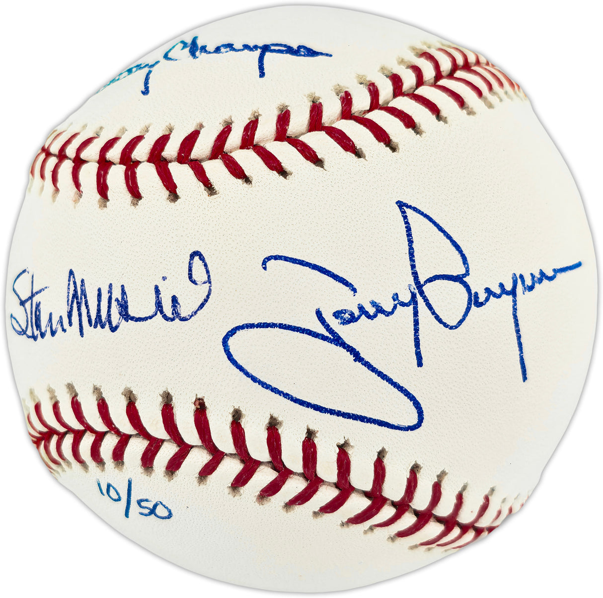 Tony Gwynn, Stan Musial & Rod Carew Autographed Official MLB Baseball "Batting Champs" #/50 JSA #CM60084