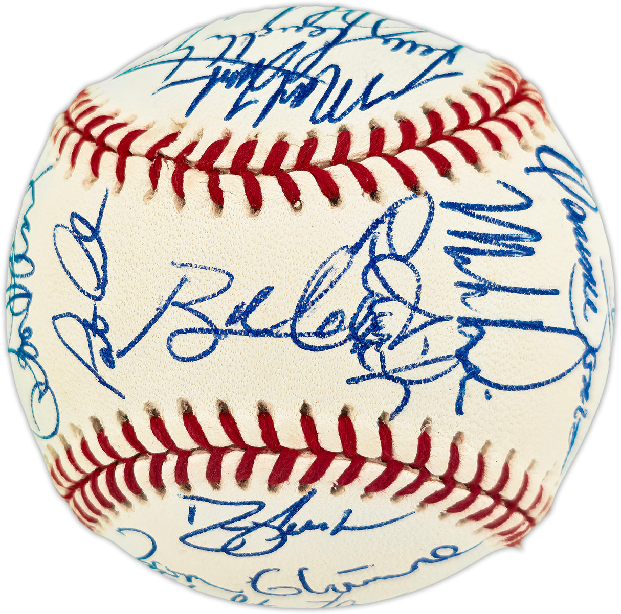 1992 Atlanta Braves Team Autographed Official NL Baseball With 28 Signatures Including Deion Sanders & John Smoltz SKU #266712