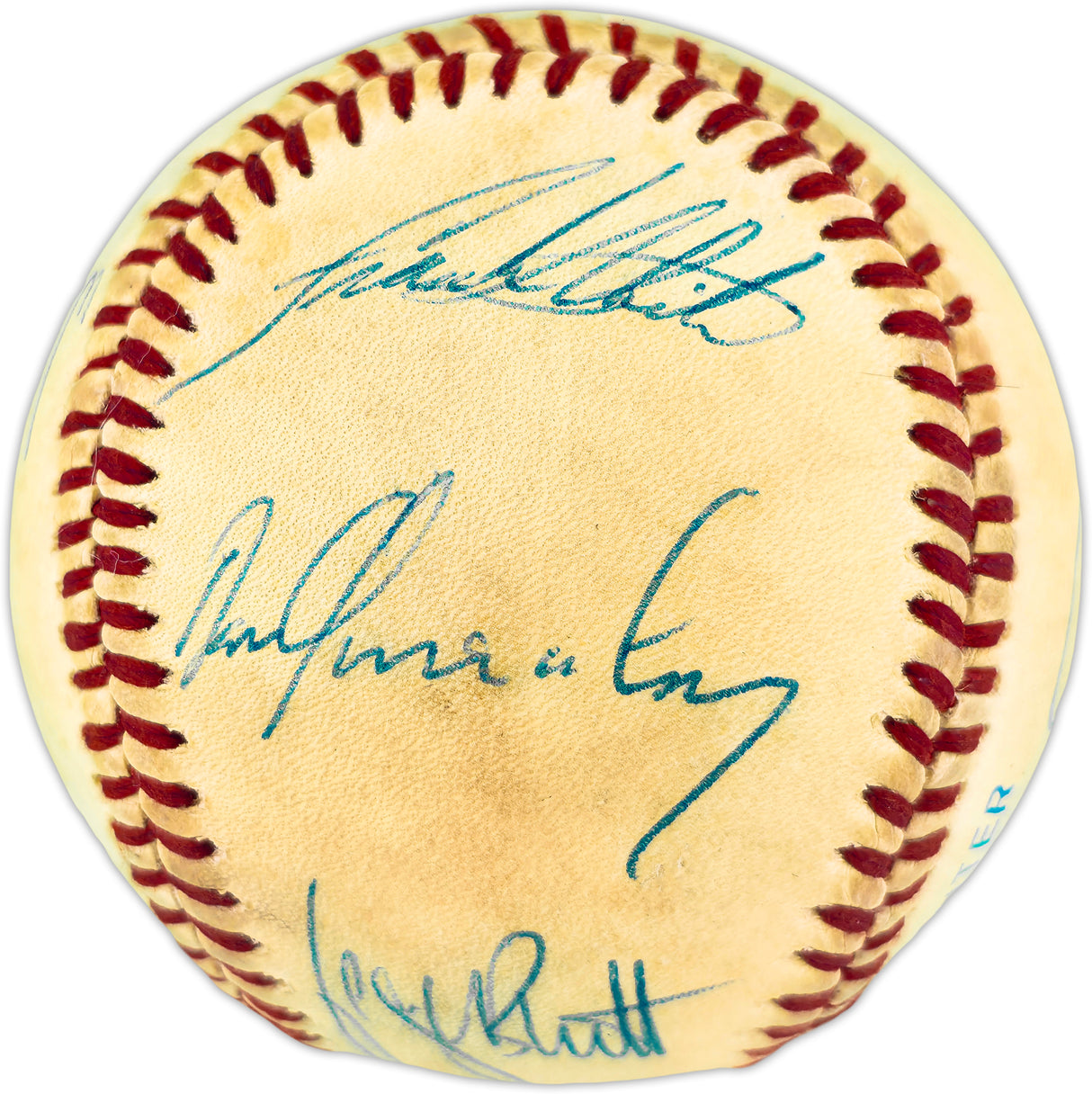 Kansas City Royals Team Autographed Official AL Baseball With 6 Signatures Including George Brett SKU #266834