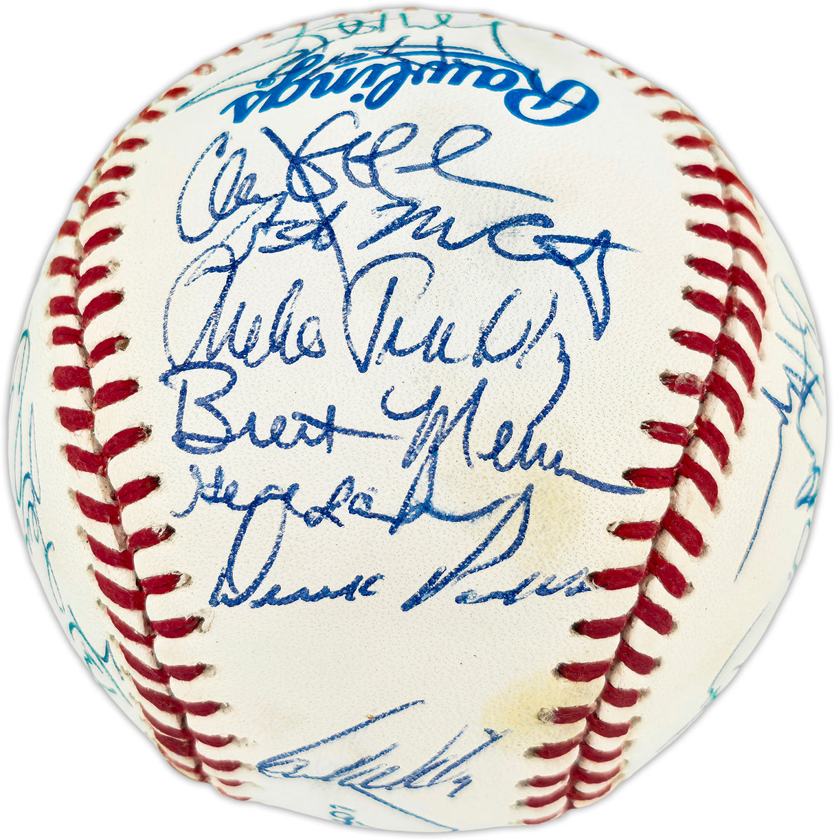 1993 Minnesota Twins Team Autographed Official AL Baseball With 35 Signatures Including Kirby Puckett SKU #266837