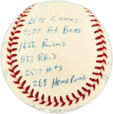 Joe Morgan Autographed Official NL Baseball Cincinnati Reds With 20 Stats Beckett BAS QR #BV44273