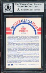Kirby Puckett Autographed 1990 Fleer Card #7 Minnesota Twins Auto Grade Gem Mint 10 Beckett BAS #19374071