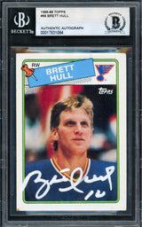 Brett Hull Autographed 1988-89 Topps Card #66 St. Louis Blues Beckett BAS #17831084