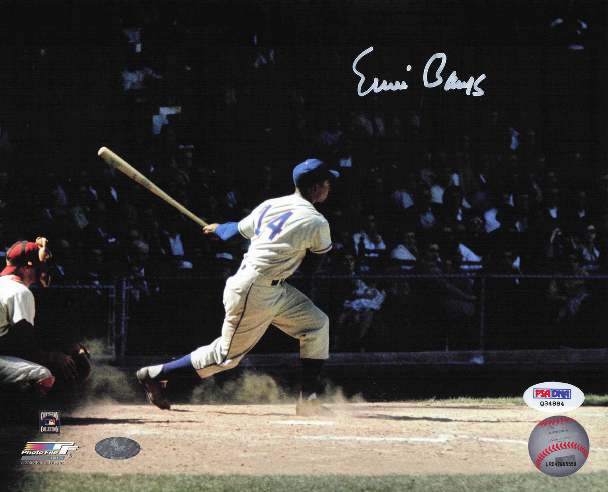 Ernie Banks Autographed 8x10 Photo Chicago Cubs PSA/DNA #Q34884