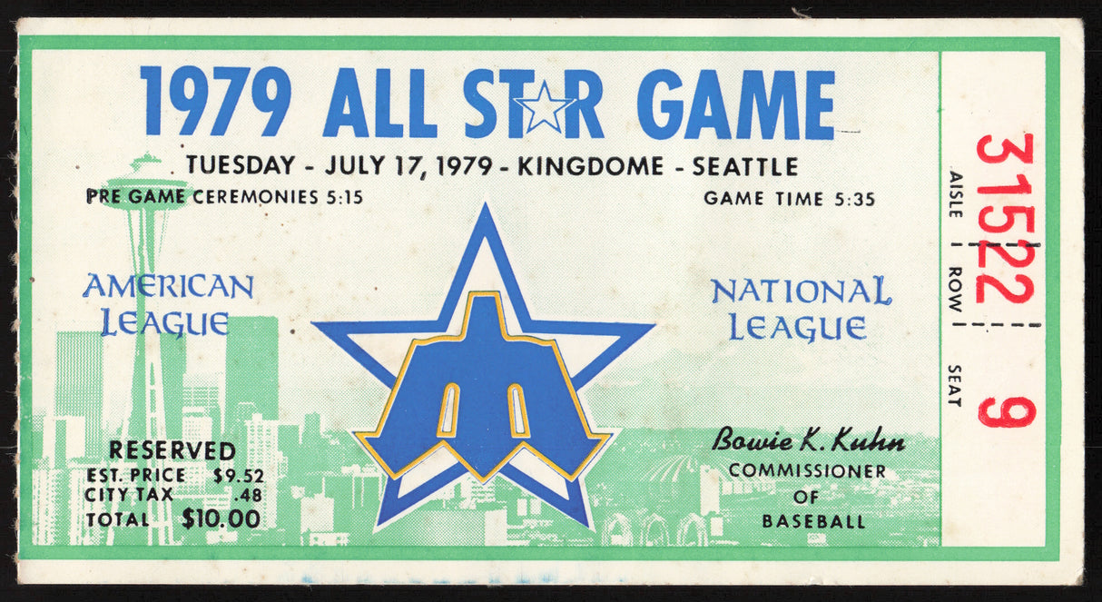 Unsigned 1979 MLB All-Star Game Ticket Stub Seattle SKU #267028