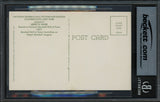 Stachel Paige Autographed Hall of Fame HOF Plaque Postcard Negro Leagues Beckett BAS #19929738