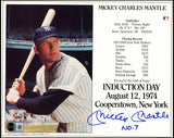 Mickey Mantle Autographed HOF Induction Day 8x10 Photo New York Yankees "No. 7" Beckett BAS #AG020313