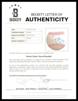 Shohei Ohtani Autographed Official MLB Baseball Los Angeles Dodgers Beckett BAS #AC94091