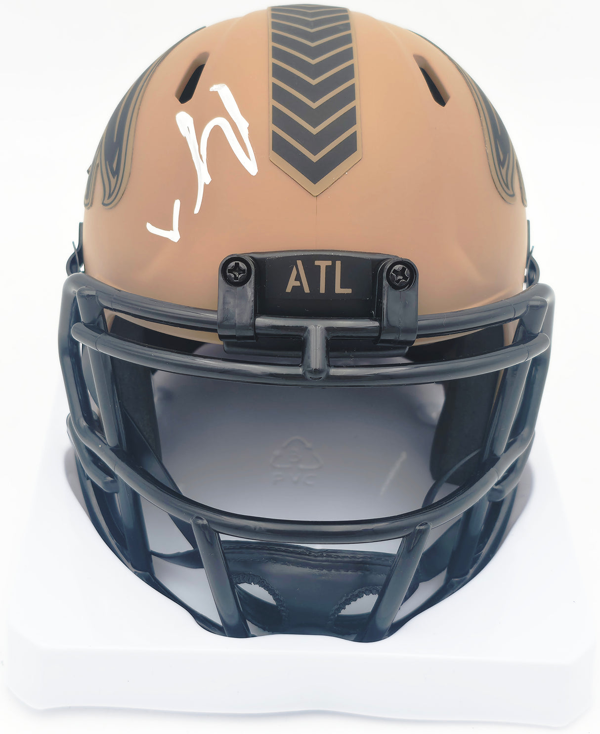 Bijan Robinson Autographed Atlanta Falcons Salute to Service Speed Mini Helmet Beckett BAS Witness #1W878980