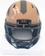Bijan Robinson Autographed Atlanta Falcons Salute to Service Speed Mini Helmet Beckett BAS Witness #1W878980