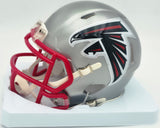 Bijan Robinson Autographed Atlanta Falcons Flash Silver Speed Mini Helmet Beckett BAS Witness #1W878945