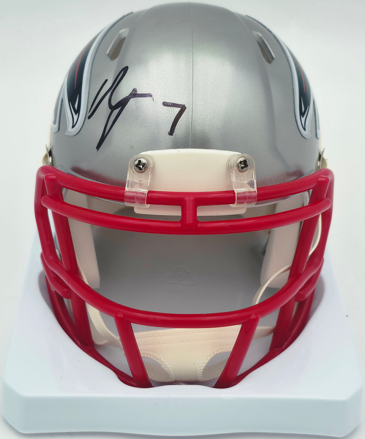 Bijan Robinson Autographed Atlanta Falcons Flash Silver Speed Mini Helmet Beckett BAS Witness #1W878945
