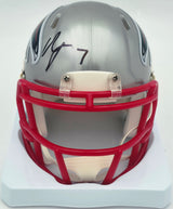 Bijan Robinson Autographed Atlanta Falcons Flash Silver Speed Mini Helmet Beckett BAS Witness #1W878945