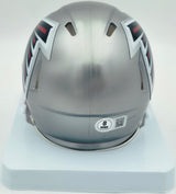 Bijan Robinson Autographed Atlanta Falcons Flash Silver Speed Mini Helmet Beckett BAS Witness #1W878945