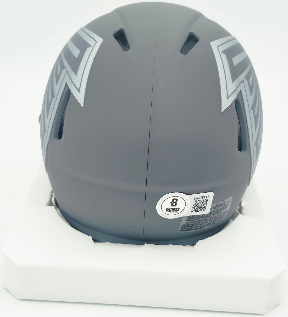 Bijan Robinson Autographed Atlanta Falcons Slate Gray Speed Mini Helmet Beckett BAS Witness #1W878917