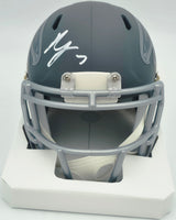 Bijan Robinson Autographed Atlanta Falcons Slate Gray Speed Mini Helmet Beckett BAS Witness #1W878899