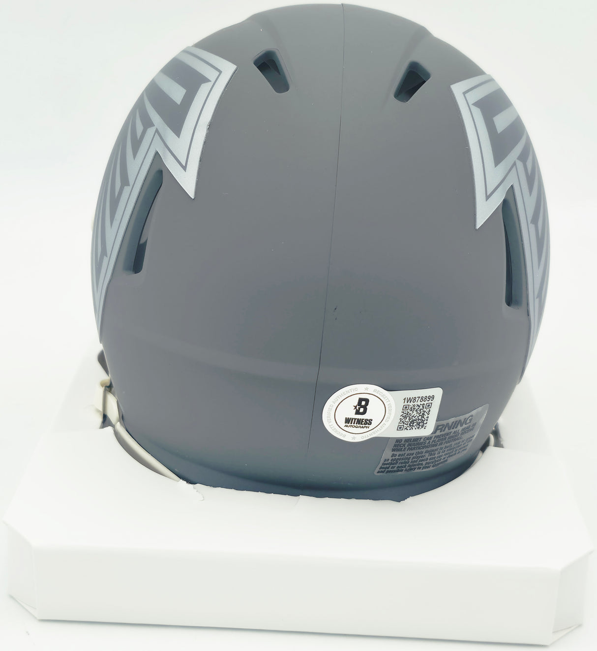 Bijan Robinson Autographed Atlanta Falcons Slate Gray Speed Mini Helmet Beckett BAS Witness #1W878899