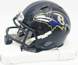 Derrick Henry Autographed Baltimore Ravens Black Speed Mini Helmet Beckett BAS Witness #1W478779