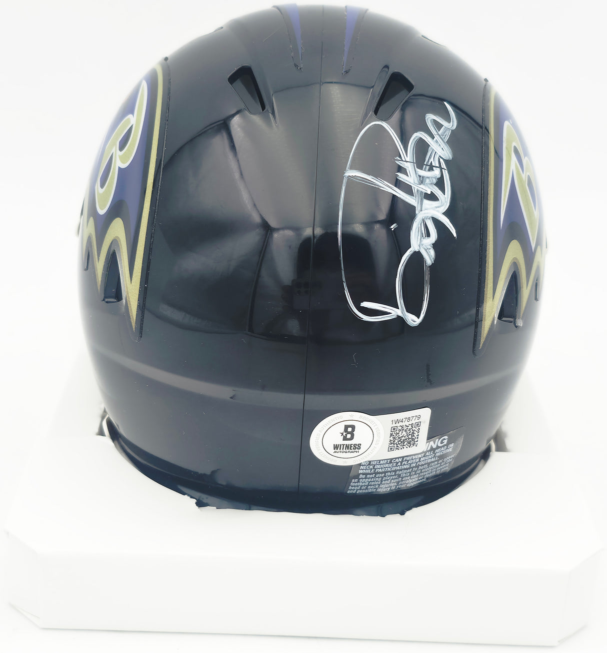 Derrick Henry Autographed Baltimore Ravens Black Speed Mini Helmet Beckett BAS Witness #1W478779
