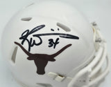 Ricky Williams Autographed Texas Longhorns White Speed Mini Helmet Beckett BAS QR #BN17831