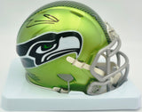 Zach Charbonnet Autographed Seattle Seahawks Flash Green Speed Mini Helmet (Signed Twice) MCS Holo #101979