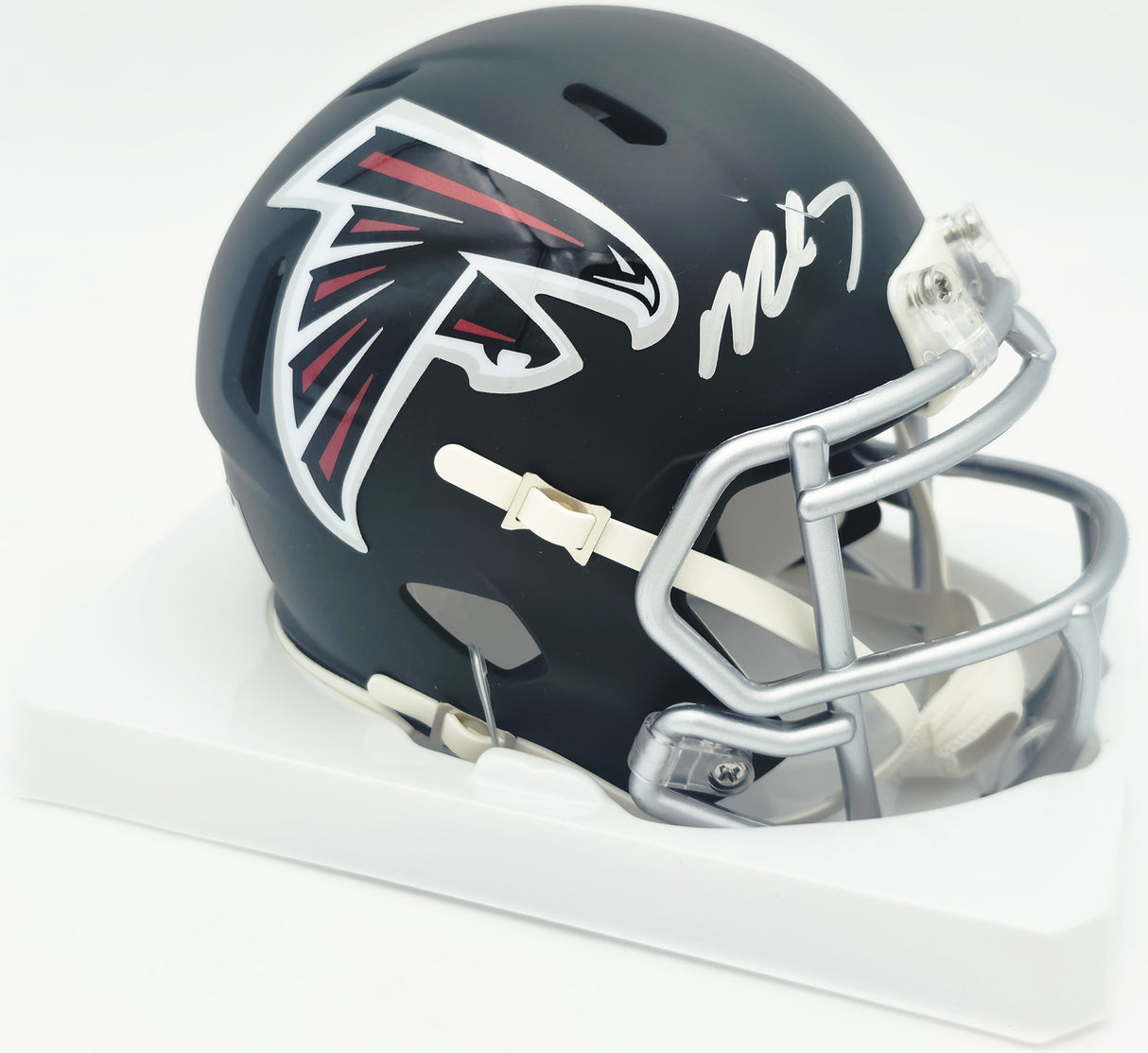 Bijan Robinson Autographed Atlanta Falcons Matte Black Speed Mini Helmet Beckett BAS Witness #4W780629