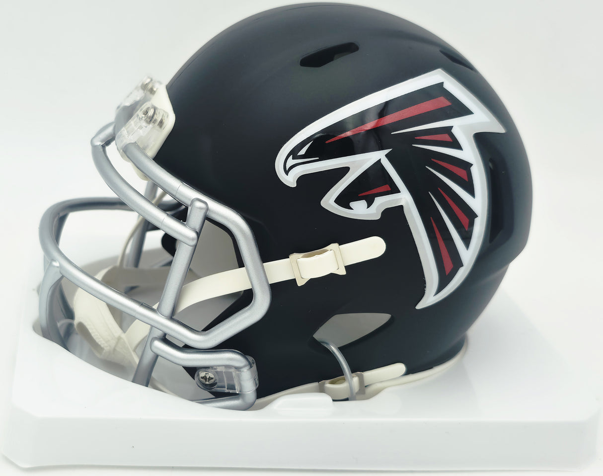 Bijan Robinson Autographed Atlanta Falcons Matte Black Speed Mini Helmet Beckett BAS Witness #4W780629