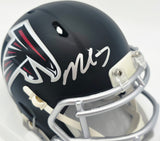 Bijan Robinson Autographed Atlanta Falcons Matte Black Speed Mini Helmet Beckett BAS Witness #4W780680