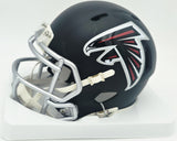Bijan Robinson Autographed Atlanta Falcons Matte Black Speed Mini Helmet Beckett BAS Witness #4W780680