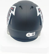 Bijan Robinson Autographed Atlanta Falcons Matte Black Speed Mini Helmet Beckett BAS Witness #4W780668