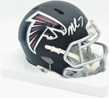 Bijan Robinson Autographed Atlanta Falcons Matte Black Speed Mini Helmet Beckett BAS Witness #4W780637