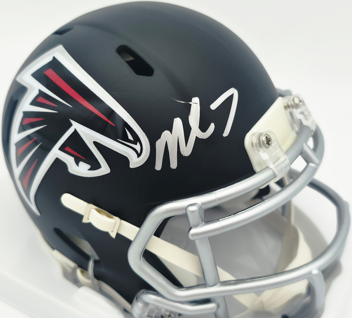 Bijan Robinson Autographed Atlanta Falcons Matte Black Speed Mini Helmet Beckett BAS Witness #4W780637