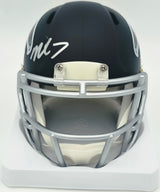 Bijan Robinson Autographed Atlanta Falcons Matte Black Speed Mini Helmet Beckett BAS Witness #4W780637