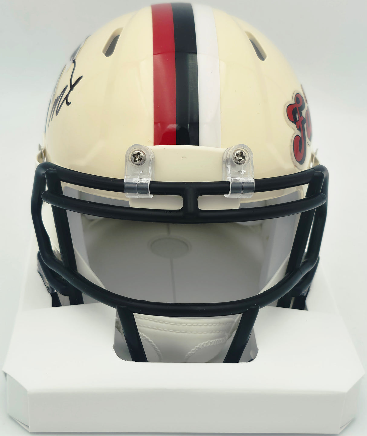 Bijan Robinson Autographed Atlanta Falcons Cream Retro Speed Mini Helmet Beckett BAS Witness #4W780628