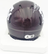 Johnny Manziel Autographed Texas A&M Aggies Maroon Speed Mini Helmet "12 HT" Beckett BAS Witness #3W319922