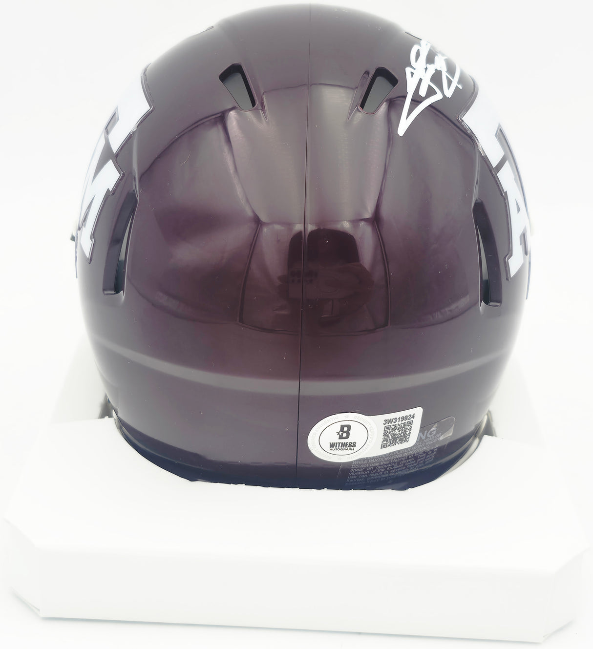 Johnny Manziel Autographed Texas A&M Aggies Maroon Speed Mini Helmet "12 HT" Beckett BAS Witness #3W319924