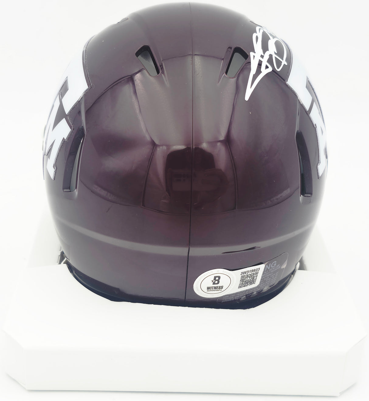 Johnny Manziel Autographed Texas A&M Aggies Maroon Speed Mini Helmet "12 HT" Beckett BAS Witness #3W319923