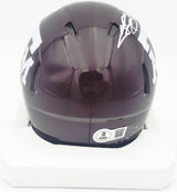 Johnny Manziel Autographed Texas A&M Aggies Maroon Speed Mini Helmet "12 HT" Beckett BAS Witness #3W319923
