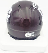 Johnny Manziel Autographed Texas A&M Aggies Maroon Speed Mini Helmet "12 HT" Beckett BAS Witness #3W319944