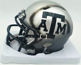 Johnny Manziel Autographed Texas A&M Aggies Silver Ice Speed Mini Helmet Beckett BAS Witness #3W319976