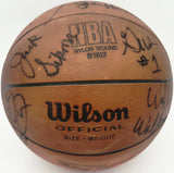 1978-79 NBA Champion Seattle Supersonics Team Autographed Wilson O'Brien Basketball With 14 Signatures Including Dennis Johnson & Gus Williams Beckett BAS #AG020331