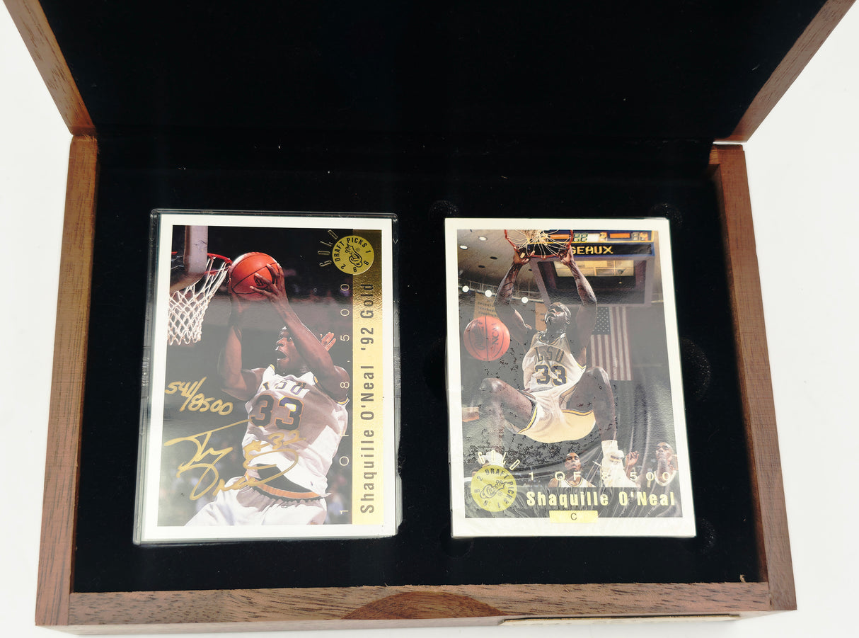Shaquille "Shaq" O'Neal Autographed 1992 Classic Basketball Draft Pick Gold Cards Set LSU SKU #266032