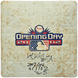 Ichiro Suzuki Autographed Game Used 2002 Opening Day Base Seattle Mariners "2002 GU 4/1/02 & 3-5" Beckett BAS Witness #4W624929