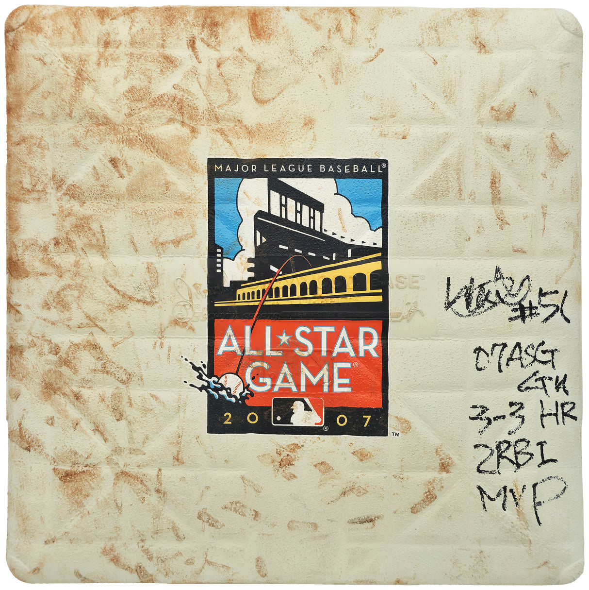 Ichiro Suzuki Autographed Game Used 2007 All Star Game Home Run Base Seattle Mariners "07 ASG GU, 3-3 HR, 2 RBI, MVP" Beckett BAS Witness #4W624928