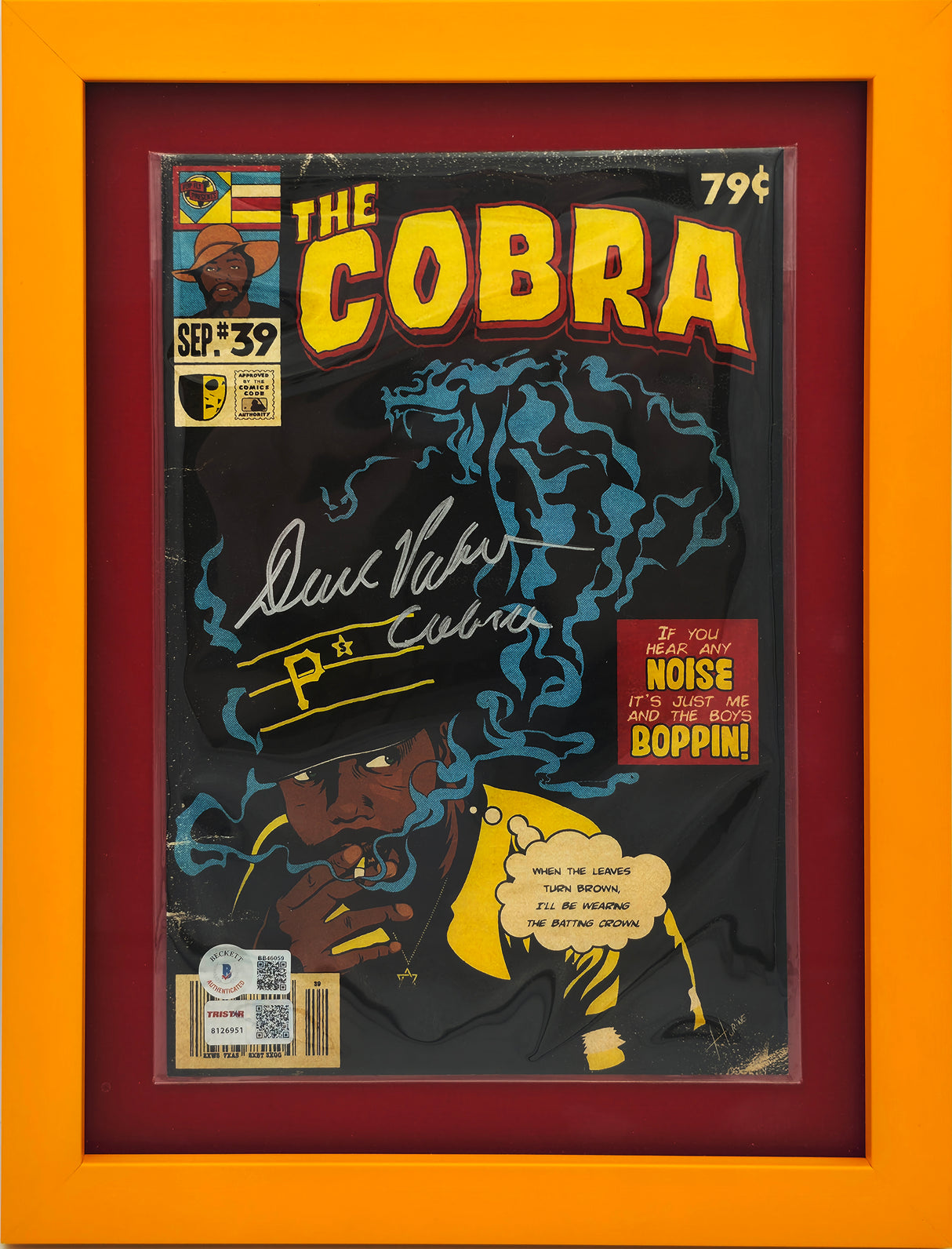 Dave Parker Autographed Framed Pop Fly Pop Shop Print Pittsburgh Pirates "Cobra" #/117 Beckett BAS QR #BB46059